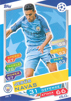 Jesus Navas Manchester City 2016/17 Topps Match Attax CL #MC09